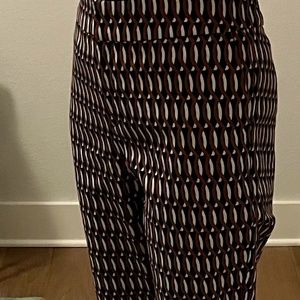 BODEN Richmond Trousers (Boden size 8 Regular (UK 12 R) )Brown geometric print